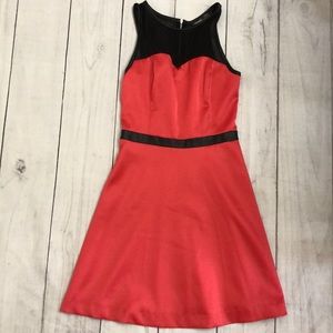Kenzie sweetheart dress with faux leather trim